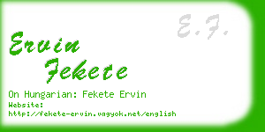 ervin fekete business card